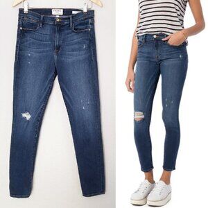 Frame Le High Distressed Skinny Church Street Jeans Women’s 30 Stretchy $210
